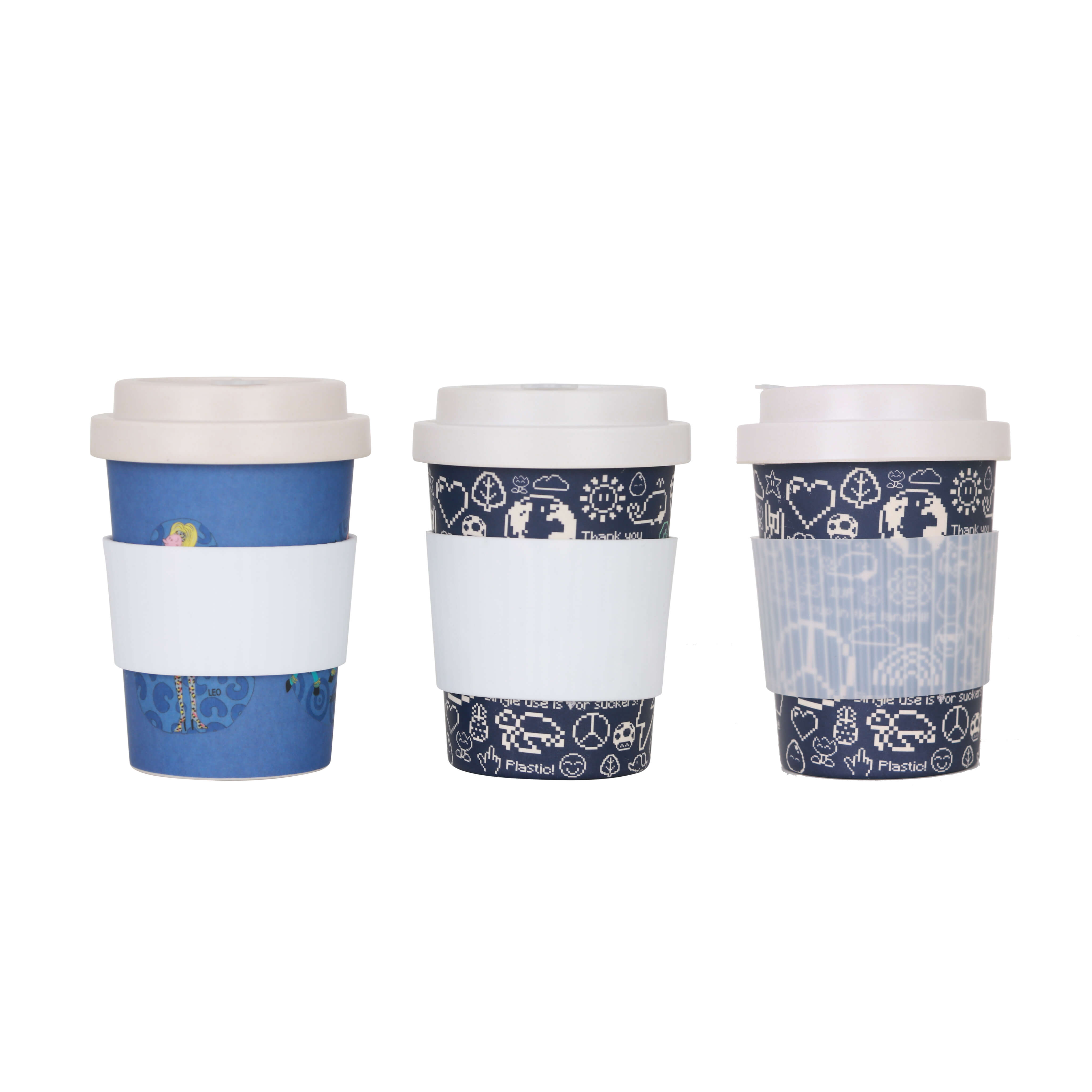 Reusable Bamboo Coffee Cup with Screw Lid